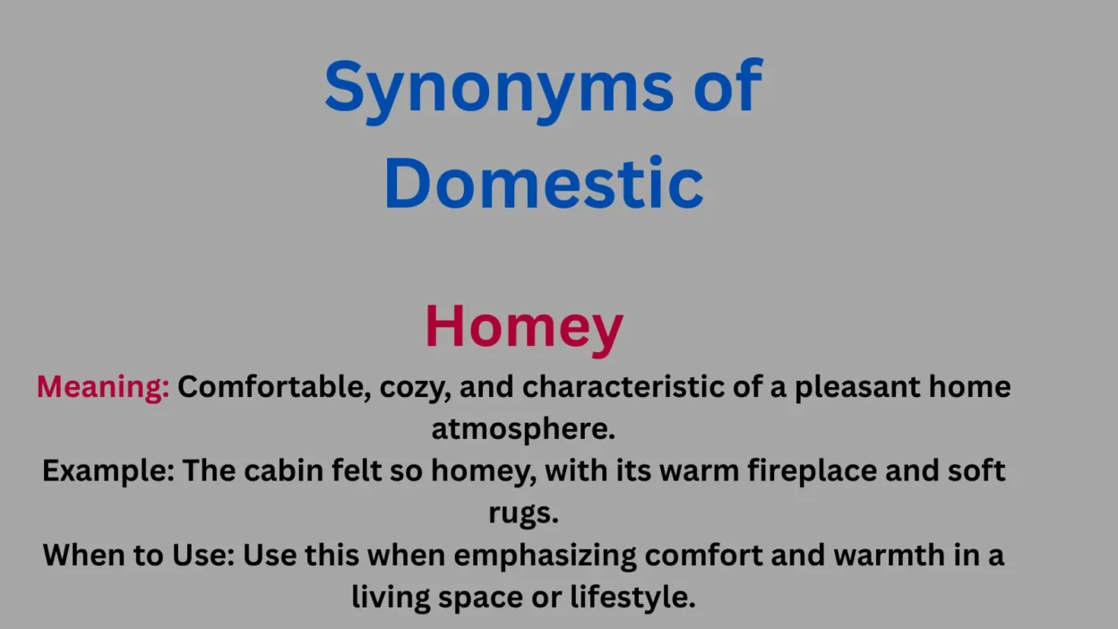 Synonyms of Domestic