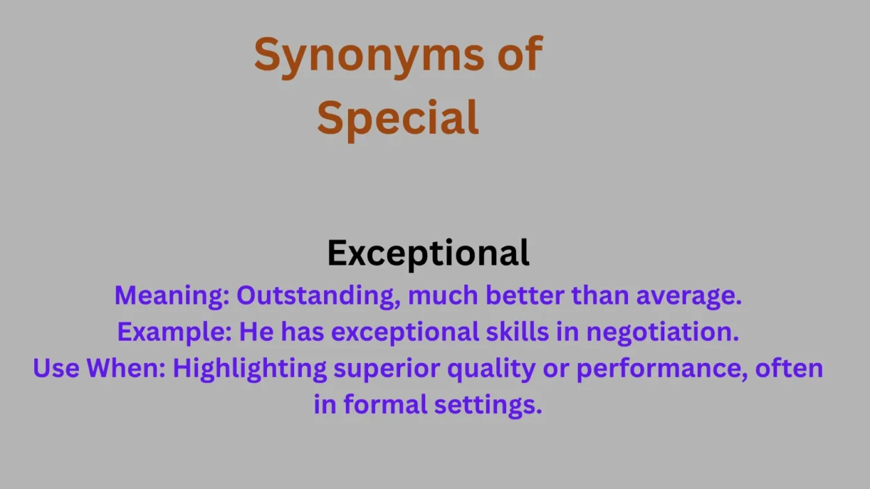 Synonyms of Special