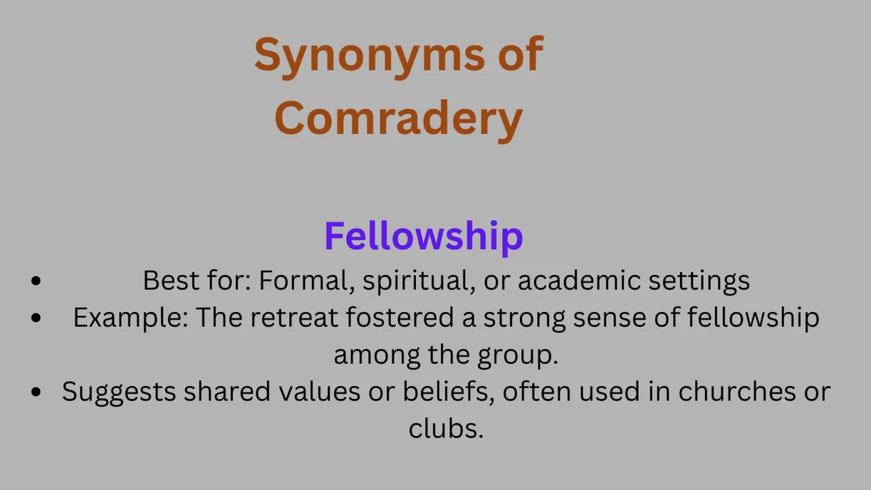 Synonyms of Comradery
