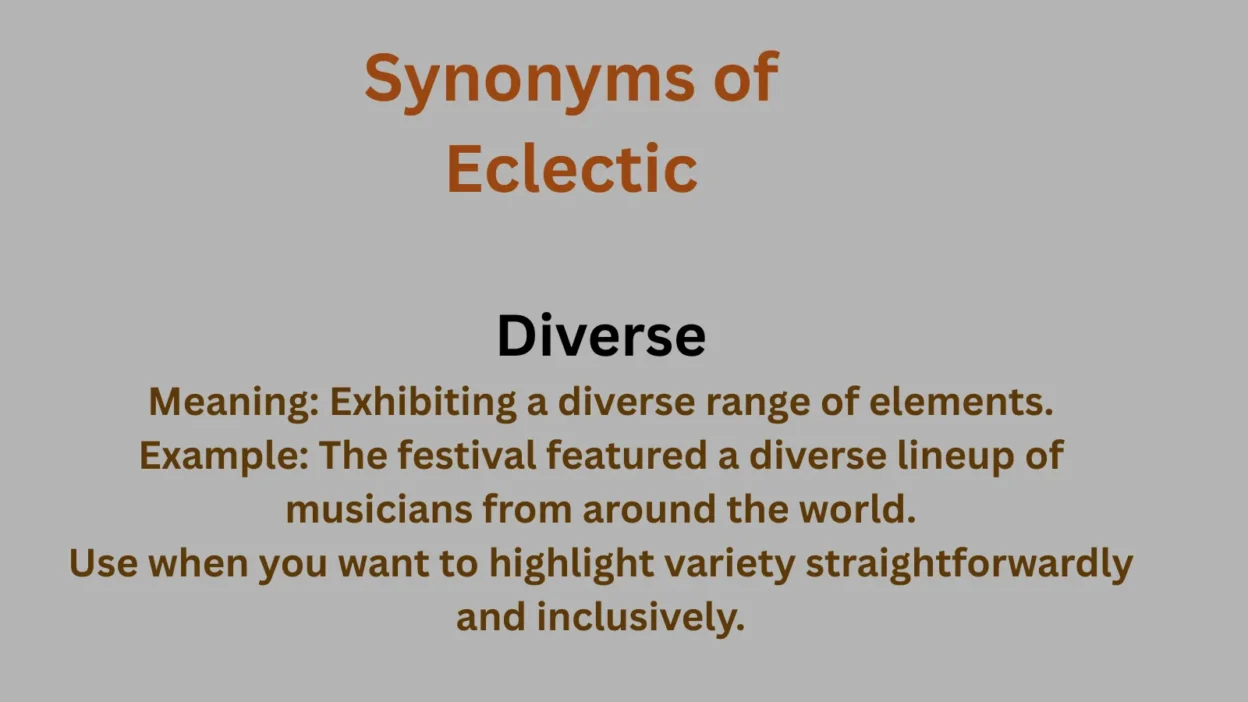 Synonyms of Eclectic