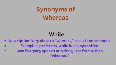 Synonyms of Whereas